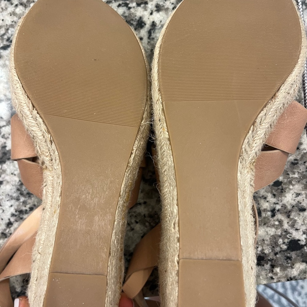 Francesca's Collections Tan Wedge Sandals